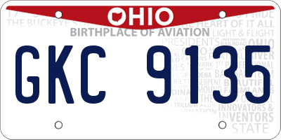OH license plate GKC9135
