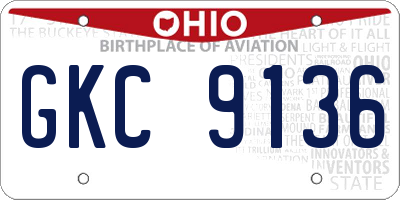 OH license plate GKC9136