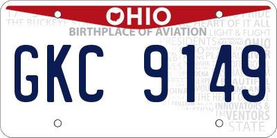 OH license plate GKC9149