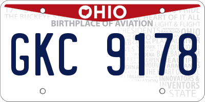OH license plate GKC9178