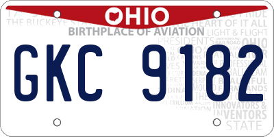 OH license plate GKC9182