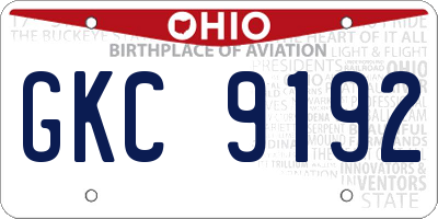 OH license plate GKC9192