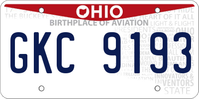 OH license plate GKC9193