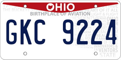 OH license plate GKC9224