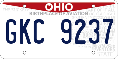 OH license plate GKC9237