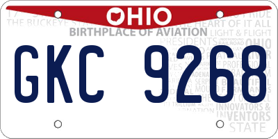 OH license plate GKC9268