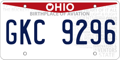 OH license plate GKC9296