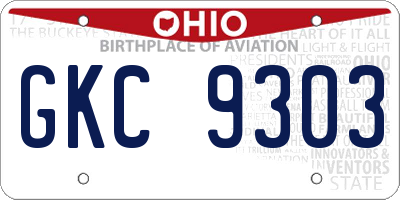 OH license plate GKC9303