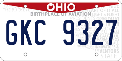 OH license plate GKC9327