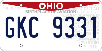 OH license plate GKC9331