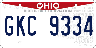OH license plate GKC9334