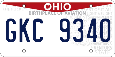 OH license plate GKC9340