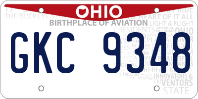 OH license plate GKC9348