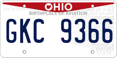 OH license plate GKC9366