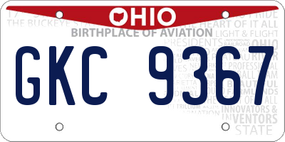 OH license plate GKC9367