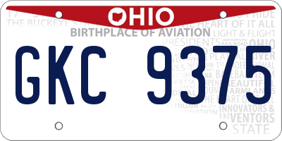 OH license plate GKC9375