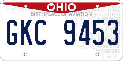 OH license plate GKC9453