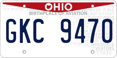 OH license plate GKC9470
