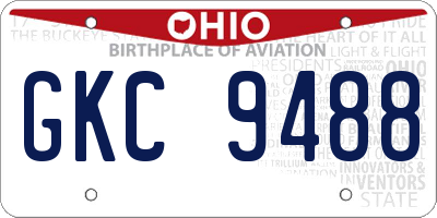 OH license plate GKC9488