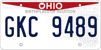 OH license plate GKC9489