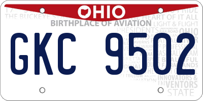 OH license plate GKC9502