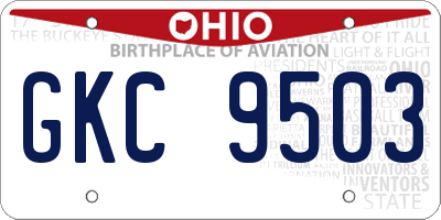 OH license plate GKC9503