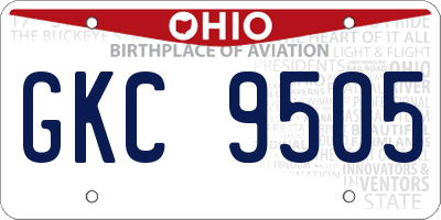 OH license plate GKC9505