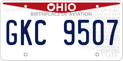 OH license plate GKC9507