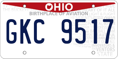 OH license plate GKC9517