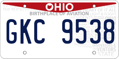 OH license plate GKC9538