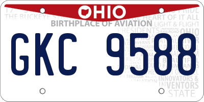 OH license plate GKC9588