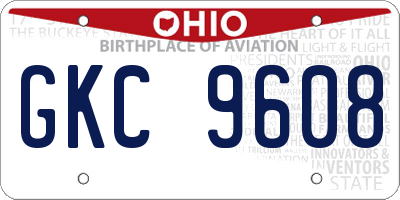 OH license plate GKC9608