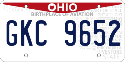 OH license plate GKC9652