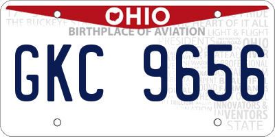 OH license plate GKC9656