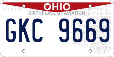 OH license plate GKC9669