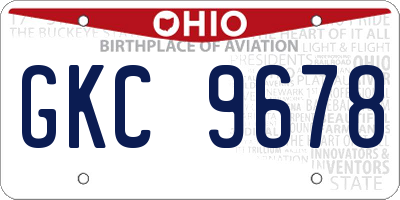 OH license plate GKC9678
