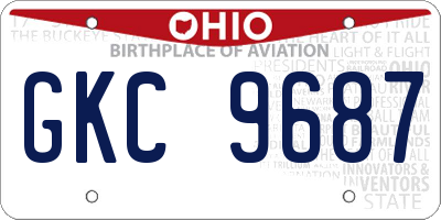 OH license plate GKC9687