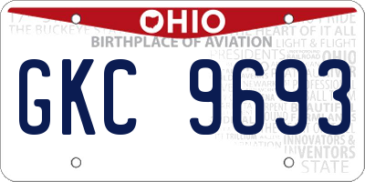 OH license plate GKC9693