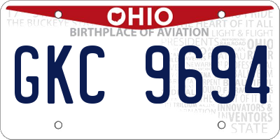 OH license plate GKC9694