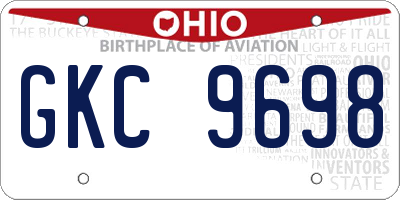 OH license plate GKC9698