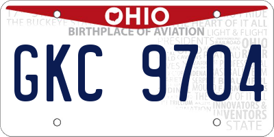 OH license plate GKC9704