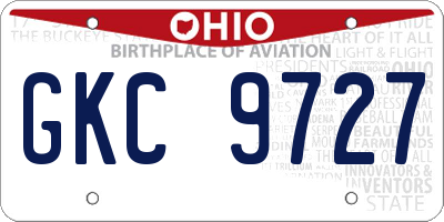 OH license plate GKC9727