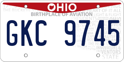 OH license plate GKC9745