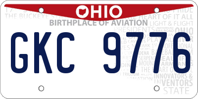 OH license plate GKC9776