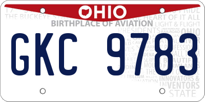 OH license plate GKC9783
