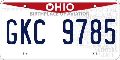 OH license plate GKC9785