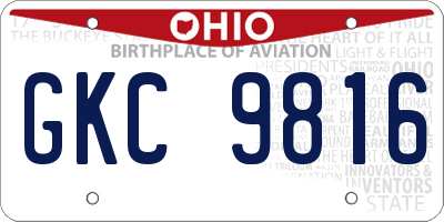 OH license plate GKC9816