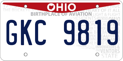 OH license plate GKC9819
