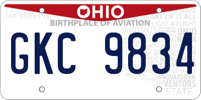 OH license plate GKC9834
