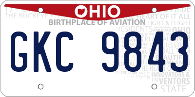 OH license plate GKC9843